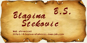 Blagina Steković vizit kartica